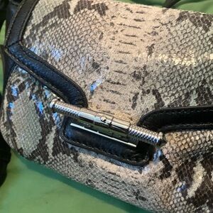 Aimee Kestenberg leather Black and Gray Snakeskin crossbody Bag